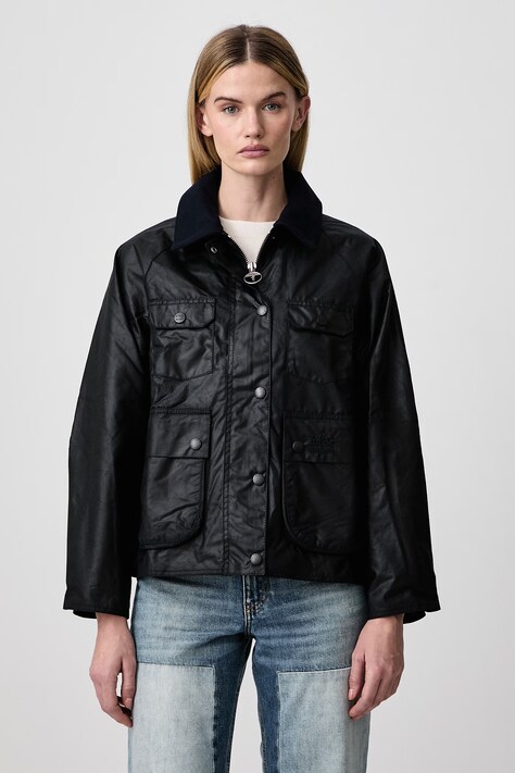 Barbour X A.P.C коротка куртка жіноча вощена темно-синя LWX1598NY91