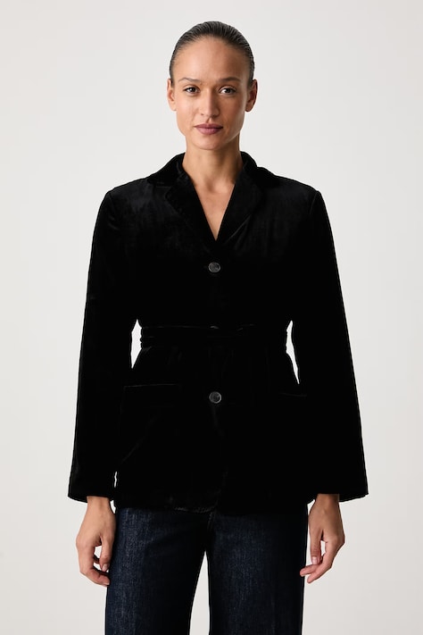 Weekend Max Mara Marynarka jednorzędowa damska welurowa WKIRECENTE czarna 2625046013600