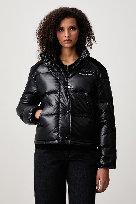 Sporty & Rich Bold Logo Mountain kurtka puchowa damska czarna OW06182315BA04