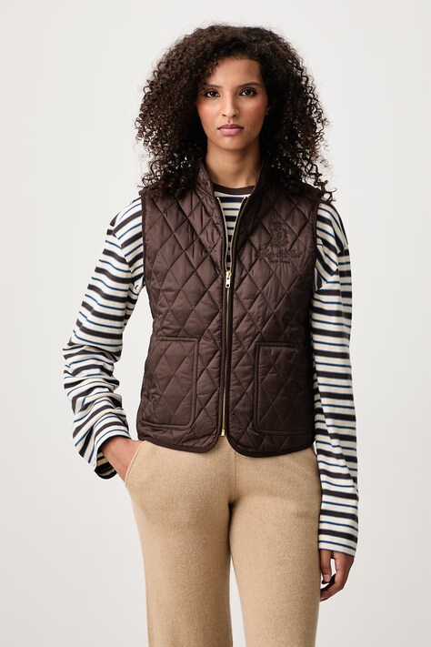 Sporty & Rich Vendome Quilted Riding sleeveless jacket Women's brown JA00883205BR38