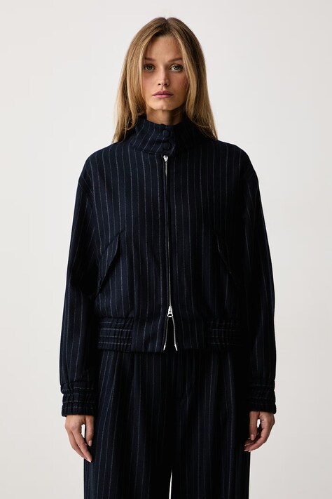 rag & bone Kurtka damska z wełną Eliza granatowa RAX226F0MTA
