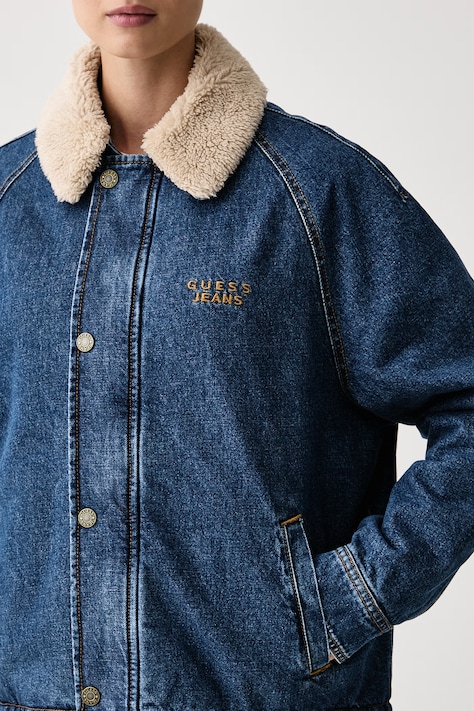 Guess Jeans куртка жіноча джинсова — AW26-KUDYHW, темно-синій — фото 4