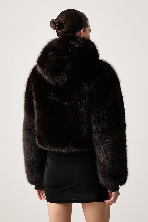 Juicy Couture демісезонна куртка жіноча HADI FUR HOODED — фото 3