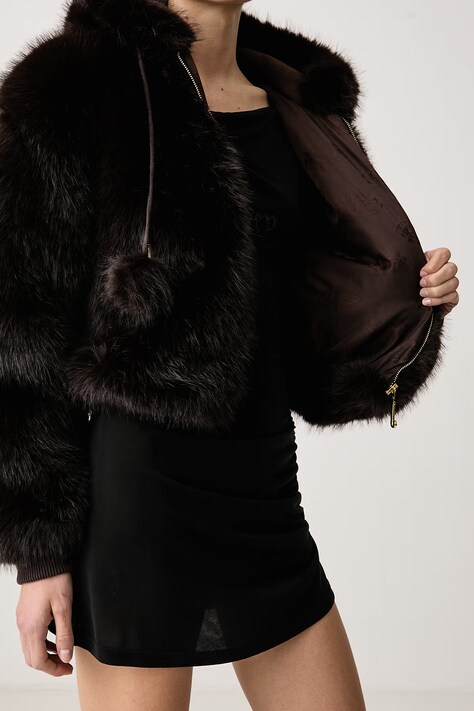Juicy Couture демісезонна куртка жіноча HADI FUR HOODED — фото 6