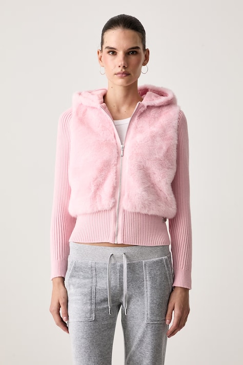 Juicy Couture Prehodna jakna ženska NAILA CONTRAST FUR roza JCOIJ226551