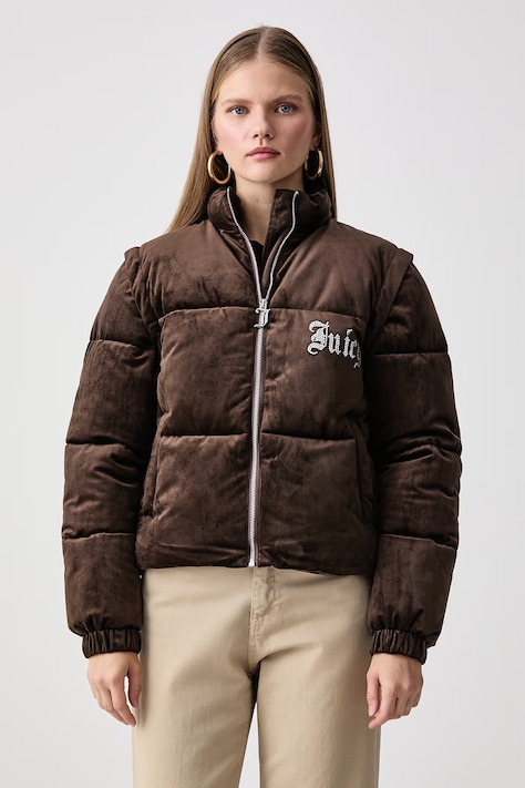 Juicy Couture Steppelt női MARGO DIAMANTE CONVERTIBLE GILET barna JCOGL226552