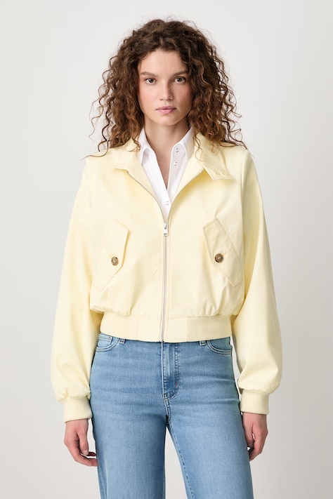 Frame THE HARRINGTON JACKET short jacket Women's with silk yellow WE26WJA006