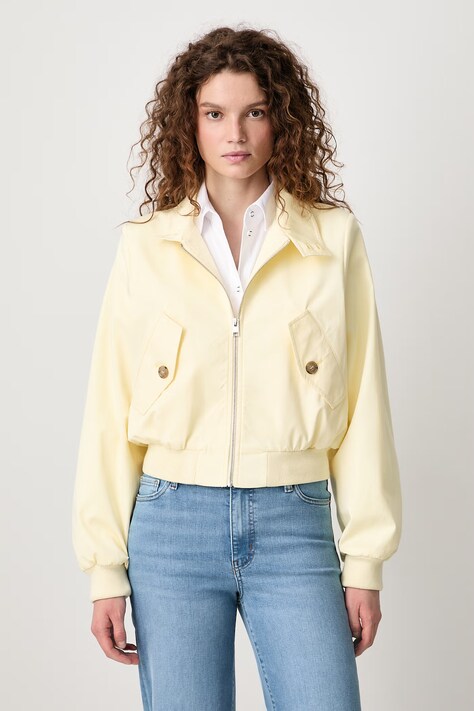 Frame THE HARRINGTON JACKET kratka jakna za žene sa svilom žuta WE26WJA006
