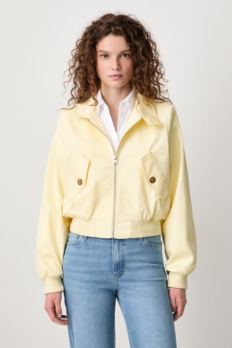 Frame THE HARRINGTON JACKET коротка куртка жіноча з шовком жовта WE26WJA006