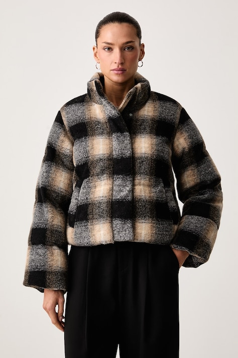 Levi's Kurtka pikowana damska z dodatkiem wełny BRYNN CROP - NOVELTY beżowa 006RY