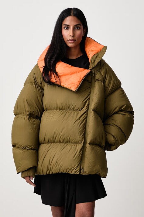 GANNI Future Nylon Quilt Puffer kurtka puchowa damska zielona A1010241