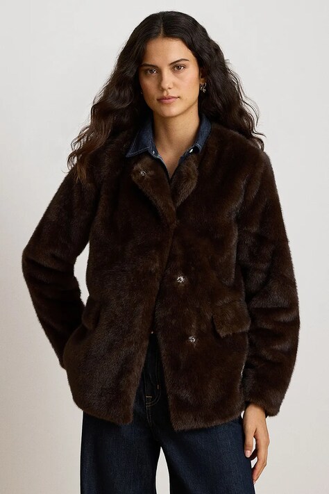 Lauren Ralph Lauren Długa kurtka damska brązowa 297P04117