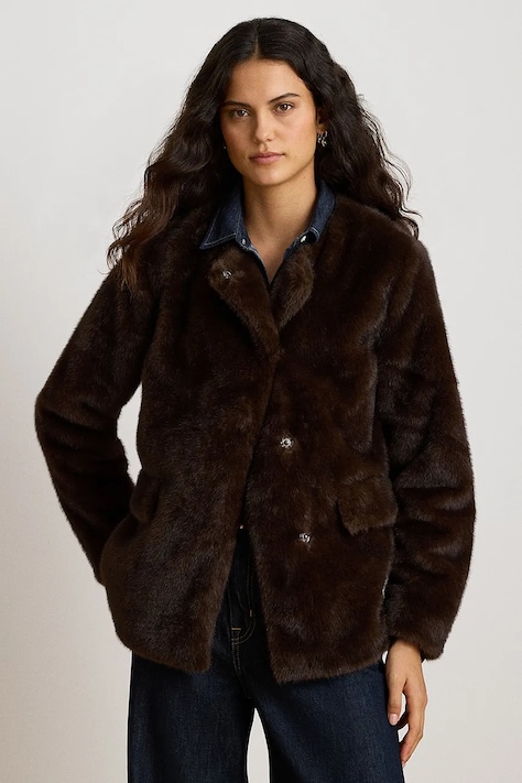 Lauren Ralph Lauren Długa kurtka damska brązowa 297P04117