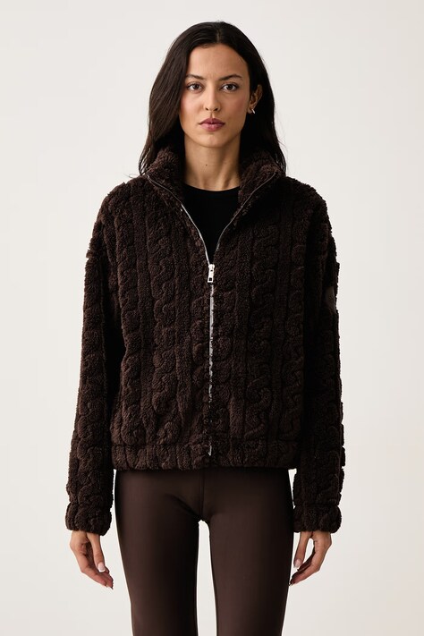 DKNY Bluza polarowa damska brązowa DP6J9737