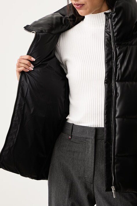 DKNY стьобана куртка жіноча з імітації шкіри — фото 6