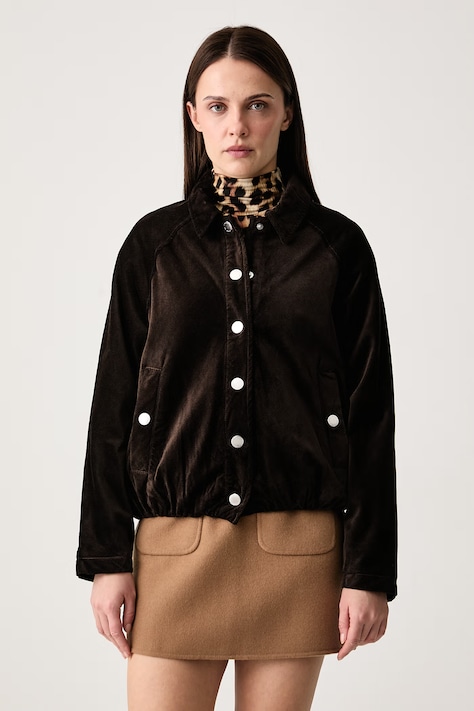 DKNY Kurtka damska sztruksowa brązowa DJ6J6333