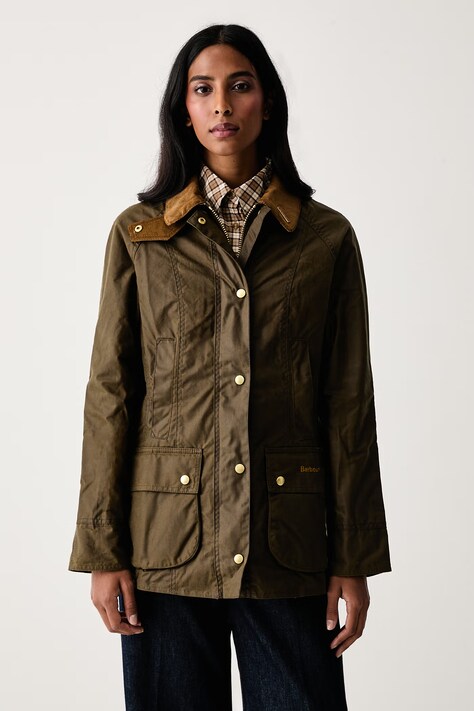 Barbour Kurtka przejściowa damska bawełniana Beadnell zielona LWX1596