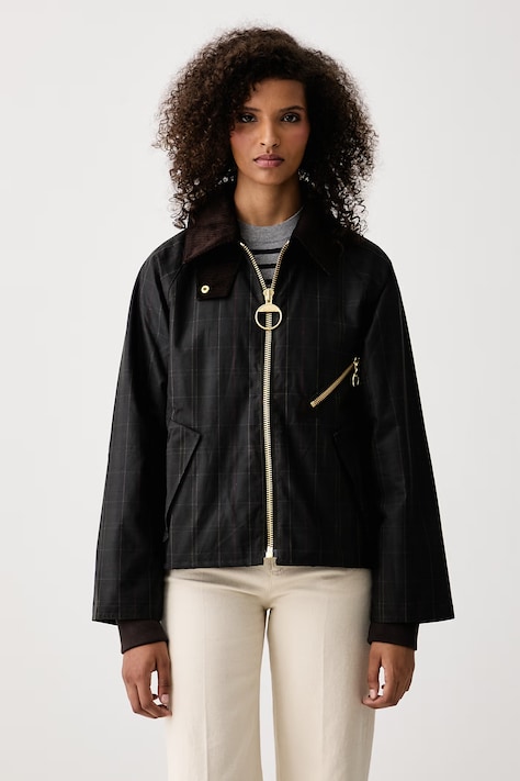 Barbour Krótka kurtka damska bawełniana Arlene zielona LWX1567