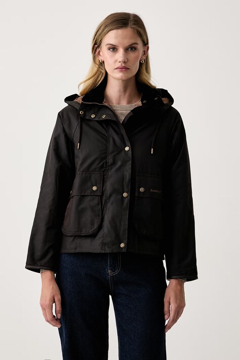 Barbour Krótka kurtka damska bawełniana Georgette brązowa LWX1594