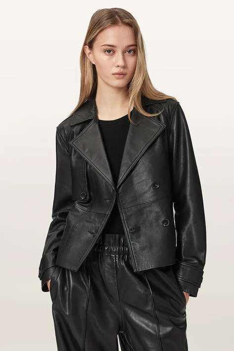 AllSaints Kurtka damska skórzana OKENA czarna W018LF