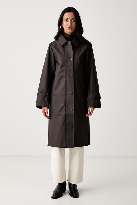 Rains kurtka przeciwdeszczowa Nara W Long Jacket W3 brązowa 21520