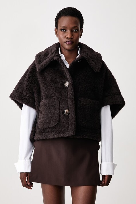 Max Mara накидка для женщин с шерстью коричневая 2624736242600