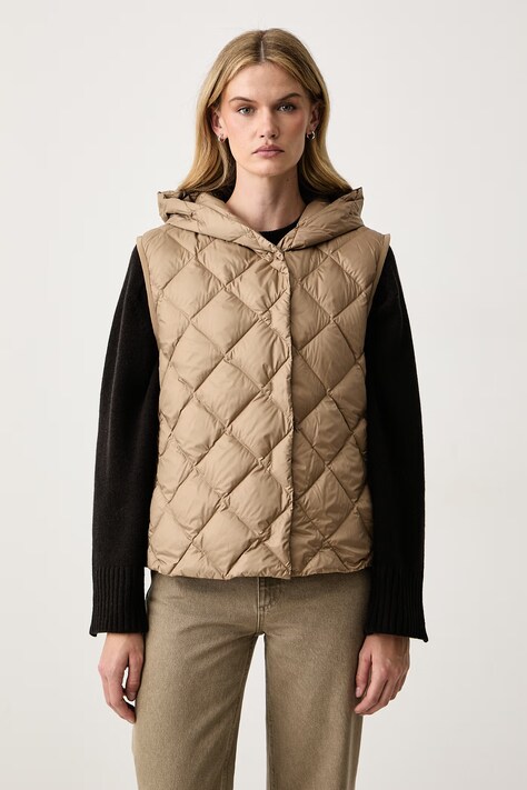 Weekend Max Mara Bezrękawnik puchowy damski WKDGIOCHI beżowy 2625296012600