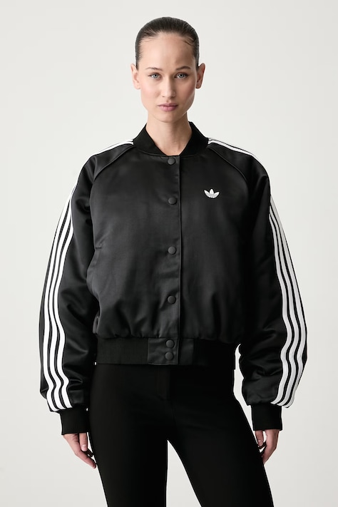 adidas Originals Μπουφάν γυναικείο Satin Bomber μαύρο KT2648