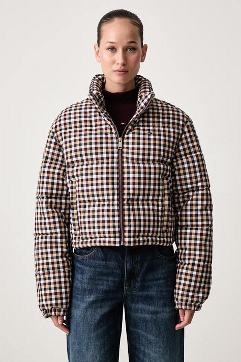 Tommy Jeans Καπιτονέ μπουφάν γυναικείο καφέ DW0DW23578