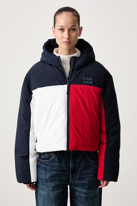 Tommy Jeans Κοντό μπουφάν γυναικείο σκούρο μπλε DW0DW23414
