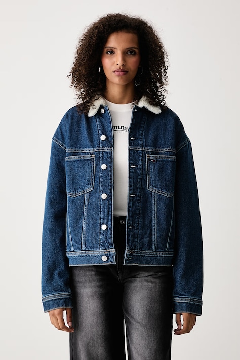 Tommy Jeans Kurtka przejściowa damska jeansowa niebieska DW0DW23519