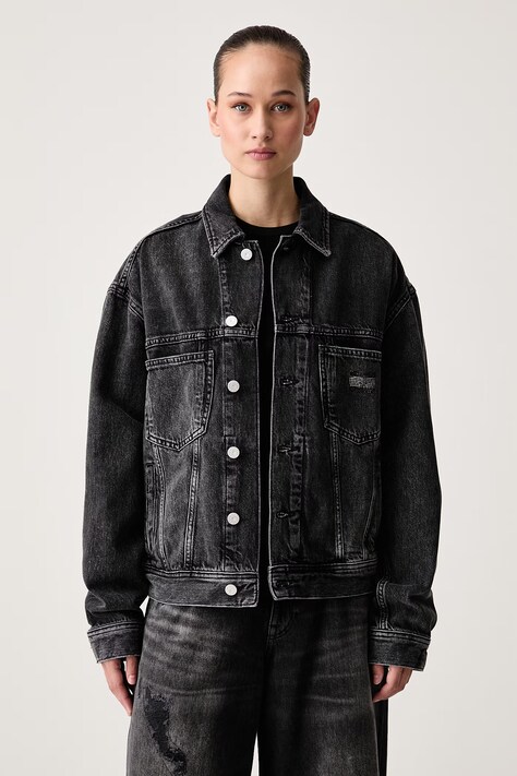 Tommy Jeans Giacca jeans da donna con cotone nera DW0DW23574