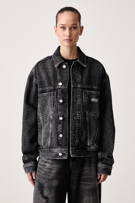 Tommy Jeans Giacca jeans da donna con cotone nera DW0DW23574