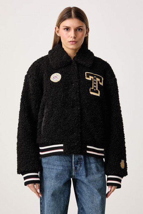 Tommy Jeans Μεταβατικό μπουφάν γυναικείο μαύρο DW0DW23426