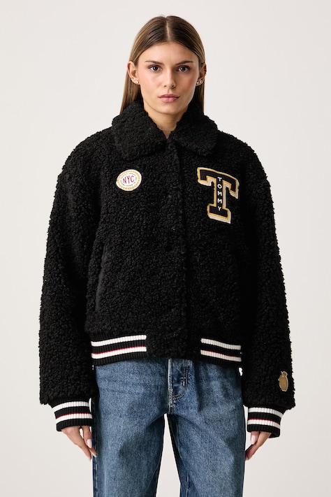 Tommy Jeans Μεταβατικό μπουφάν γυναικείο μαύρο DW0DW23426