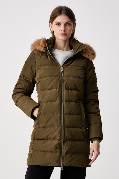 Tommy Hilfiger Páperová bunda dámska zelená WW0WW51563