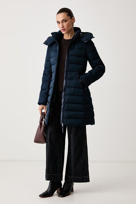 Tommy Hilfiger Długa kurtka damska granatowa WW0WW51111