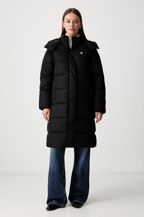 Calvin Klein Jeans długa kurtka damska czarna LV047H505G