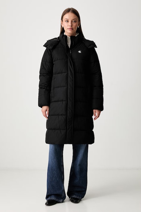Calvin Klein Jeans długa kurtka damska czarna LV047H505G