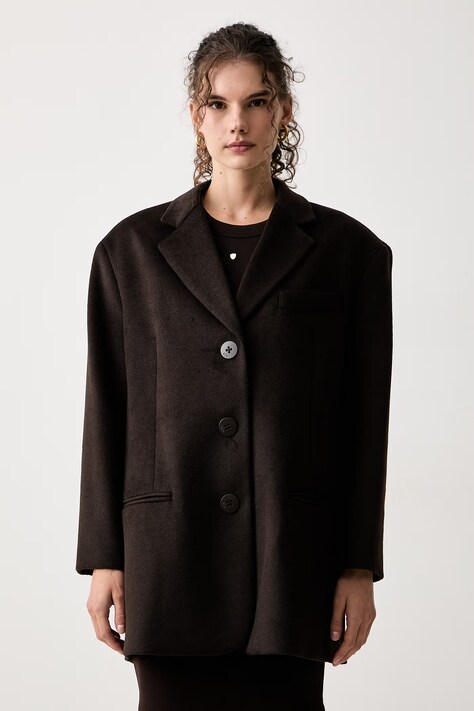 Armani Exchange Kratki kaput za žene s dodatkom vune smeđi XW003139 AF26076