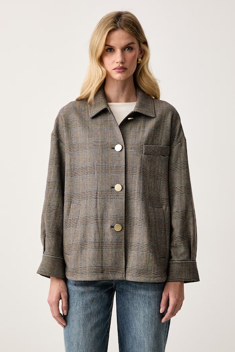 Armani Exchange Oversize jakna za žene s vunom smeđa XW002922 AF26084