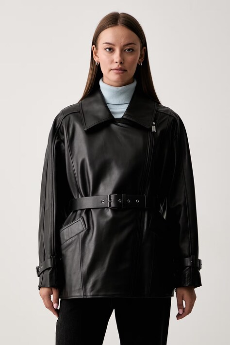 Trussardi kurtka damska skórzana czarna R303A000786N