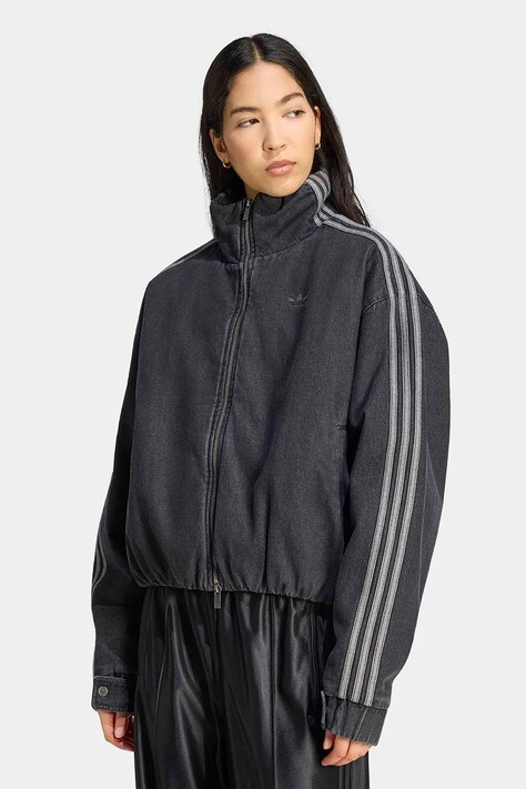 adidas Originals Kurtka przejściowa damska jeansowa Firebird czarna KT4233
