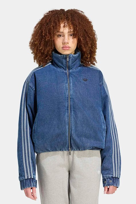 adidas Originals Kurtka przejściowa damska jeansowa Firebird niebieska KT4232