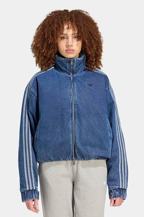 adidas Originals Kurtka przejściowa damska jeansowa Firebird niebieska KT4232