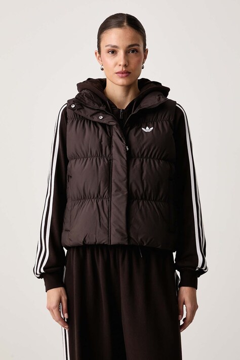 adidas Originals Αμάνικο γυναικείο Regular Padded καφέ KR9549