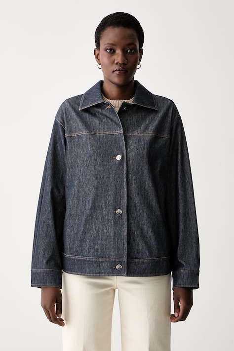 MM by Max Mara kurtka damska jeansowa MMLFANTE granatowa 2626916037600