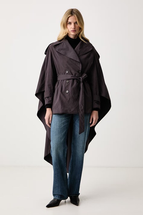 Elisabetta Franchi Trencz damski z bawełną fioletowy SP01066E2