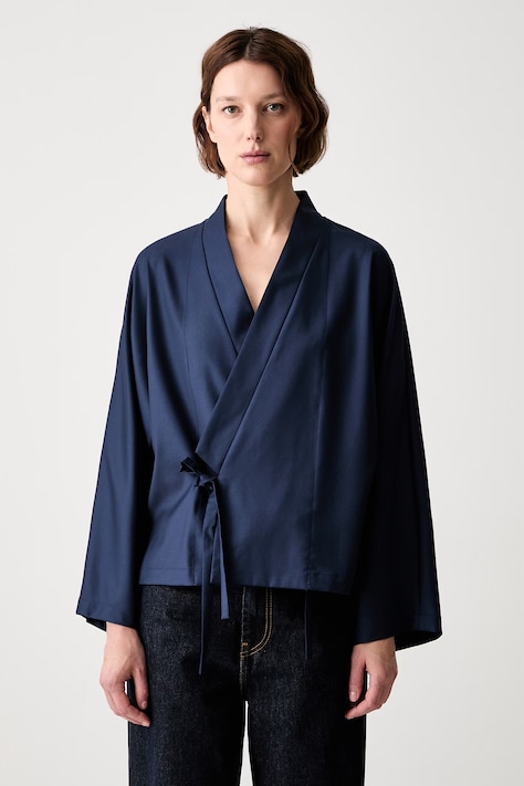 Kenzo marynarka wełniana damska niebieska FG62VE2879TV