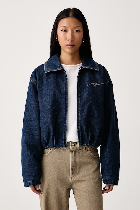 MSGM Μεταβατικό μπουφάν γυναικείο ντένιμ σκούρο μπλε 4141MDH232L.267763